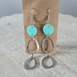 Silver and Turquoise Dangle Earrings